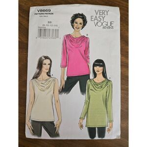 NEW Vogue Blouse Pattern V8669 Women Size BB8-14 Very Easy